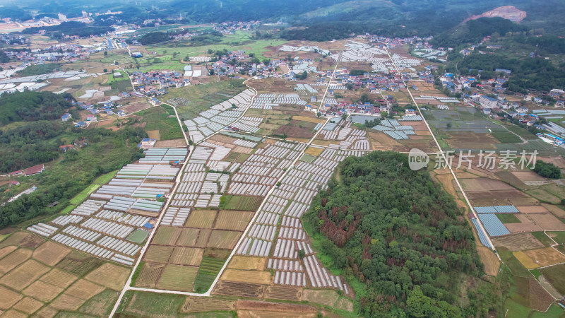 春耕农田农业种植乡村田园 航拍图