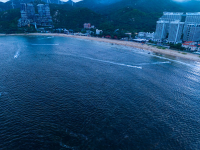 大海海洋沙滩青澳湾海岛航拍图