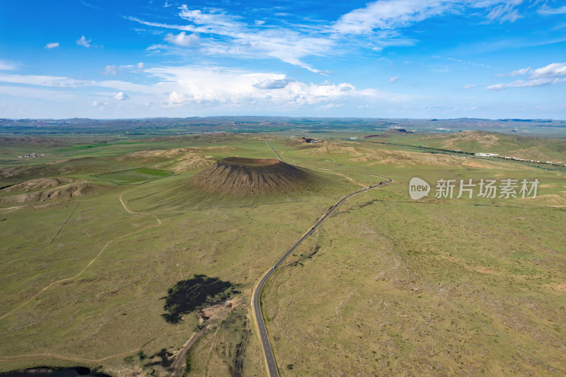 内蒙古乌兰布统乌兰哈达黑色火山群航拍