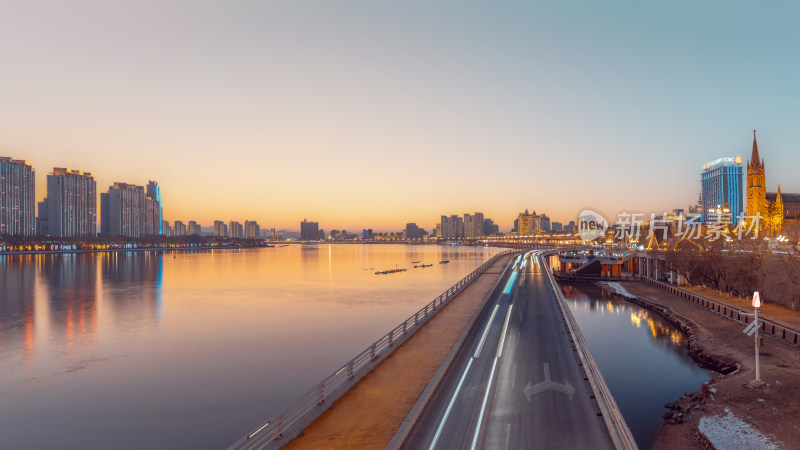 中国吉林省吉林市城市夜景