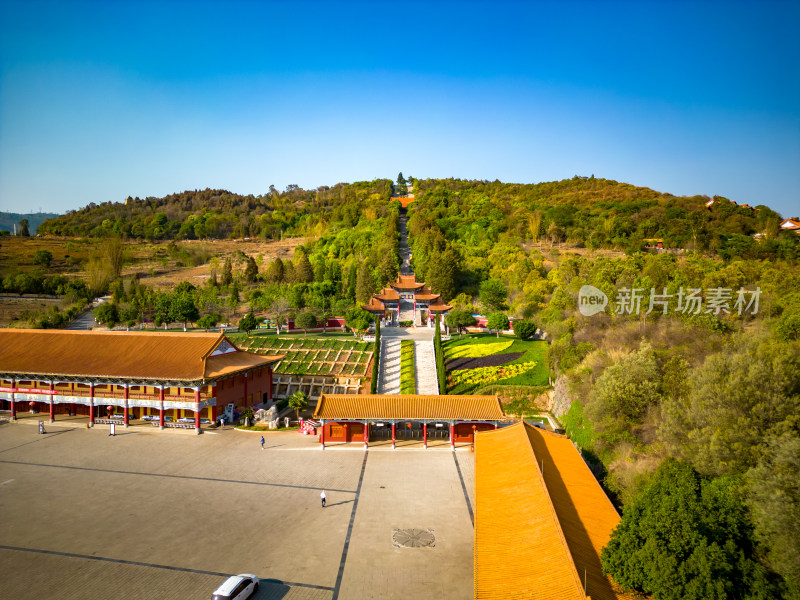 云南红河州弥勒市锦屏山4a景区航拍摄影图