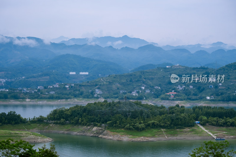 安康瀛湖汉江山水田园风光