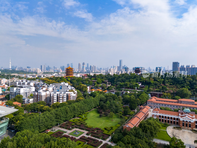 武汉辛亥革命纪念馆周边建筑交通航拍图