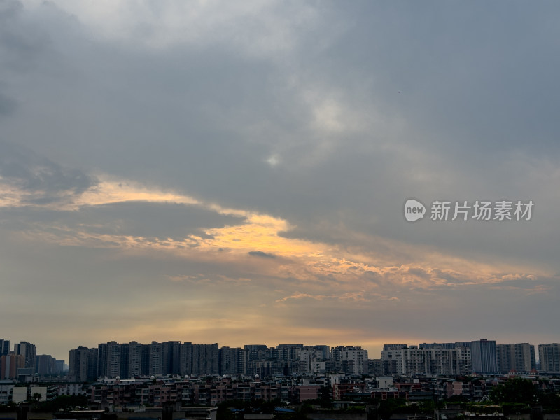 城市天际线天空日落晚霞