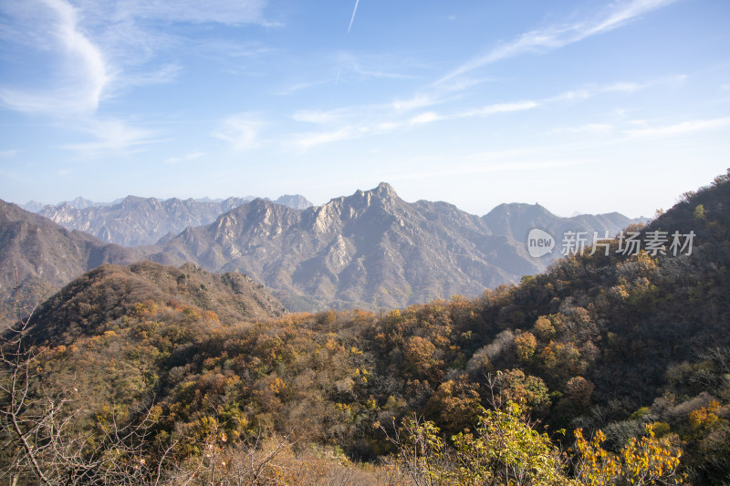 北京慕田峪秋日山脉壮阔景色