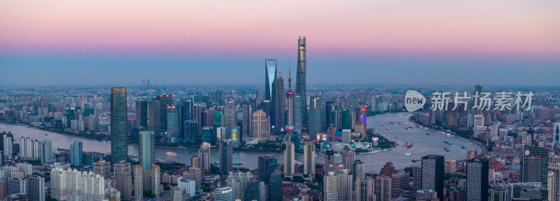 航拍上海现代都市摩天大楼陆家嘴外滩夜景