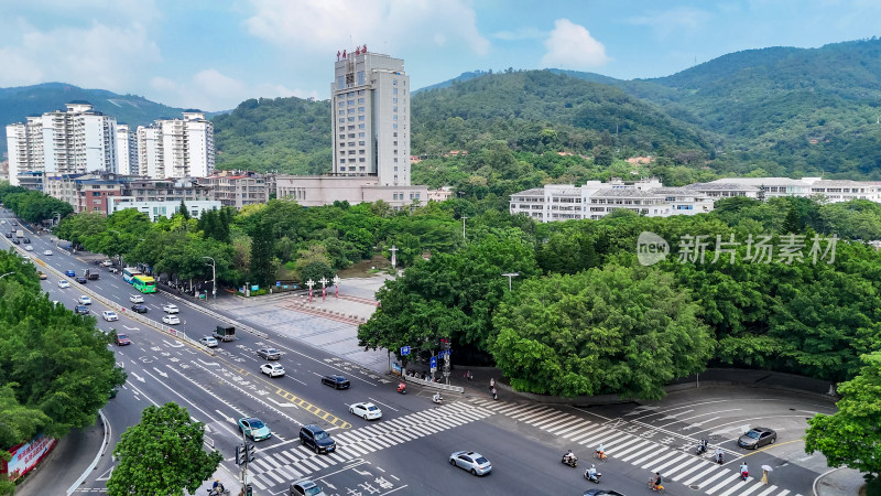 莆田城市大道交通航拍图