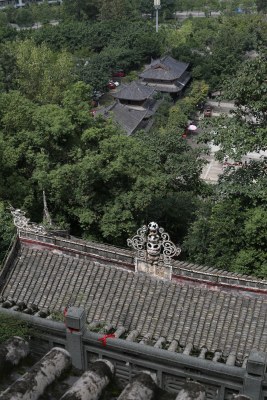 俯瞰四川自贡荣县大佛寺古建筑