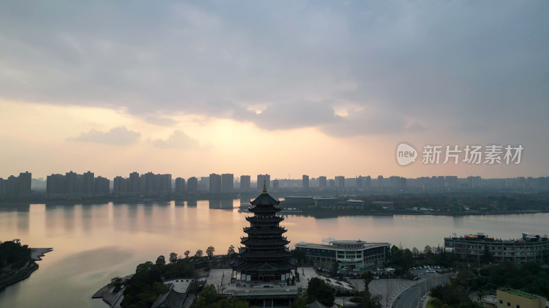 航拍四川遂宁临仙阁景区