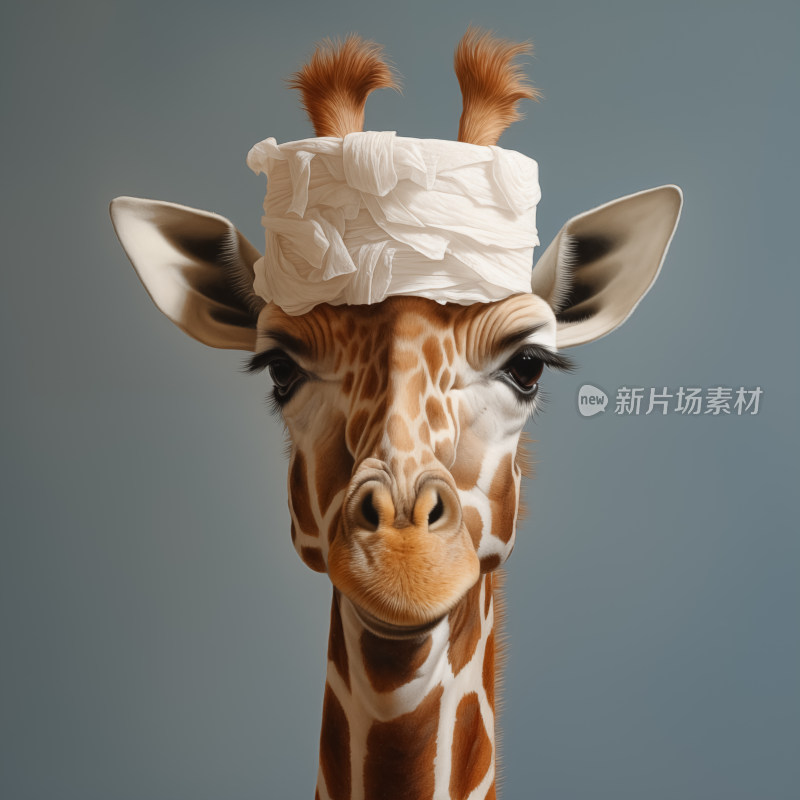 眼神幽默的卫生纸长颈鹿