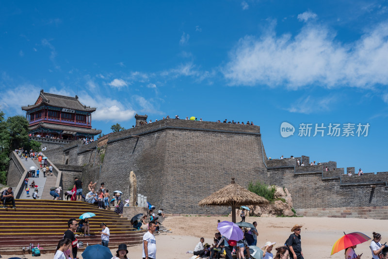 河北山海关老龙头明长城自然建筑景点景观