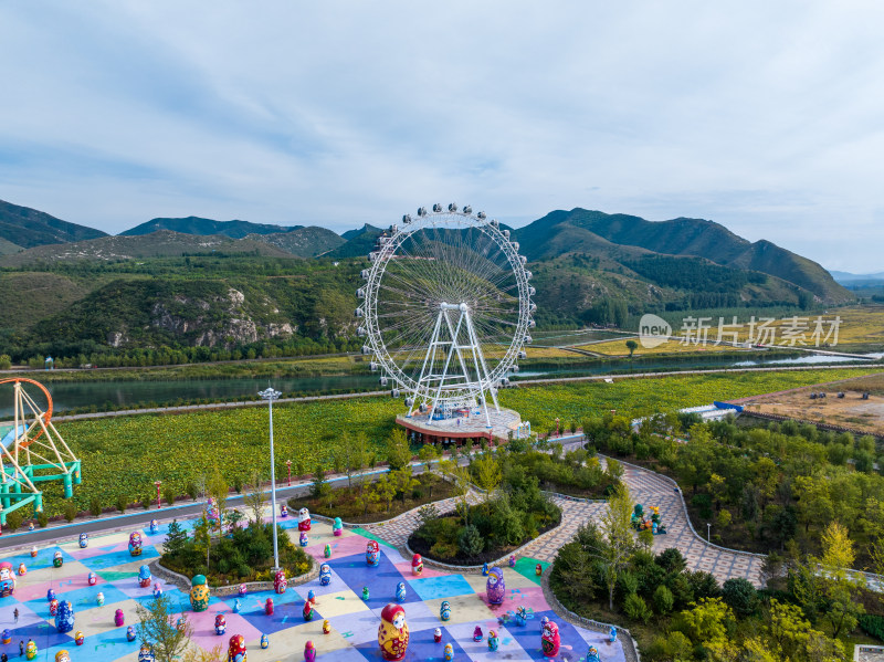 辽宁朝阳喀左浴龙谷温泉度假区航拍