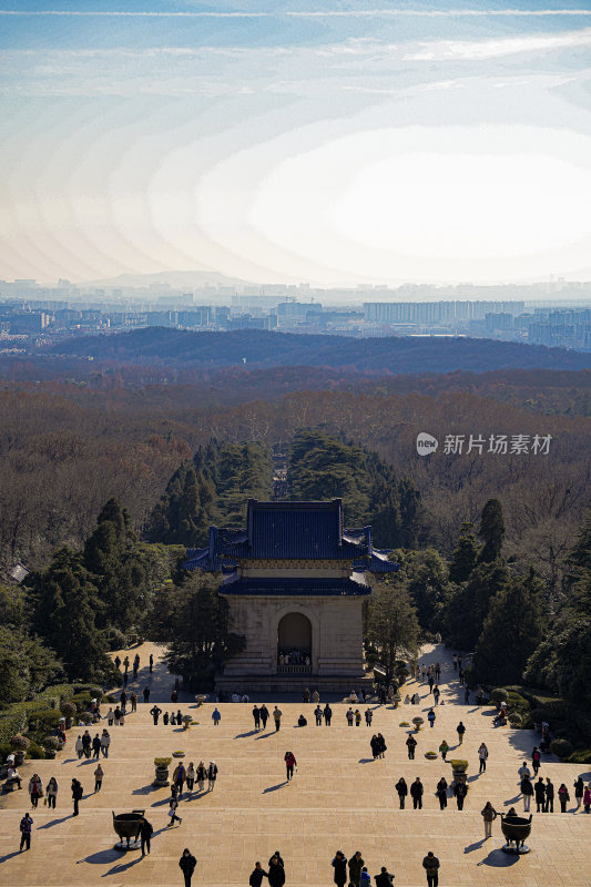 俯瞰南京中山陵及周围景观