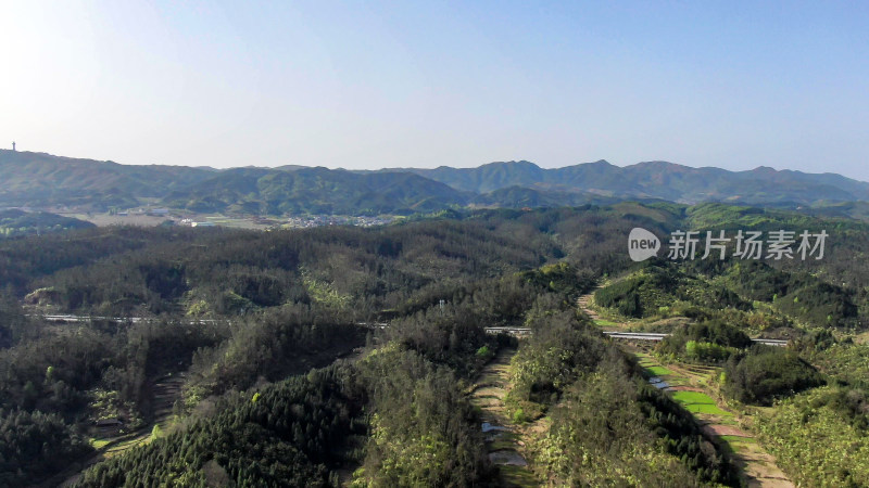 湖南丘陵山川森林航拍