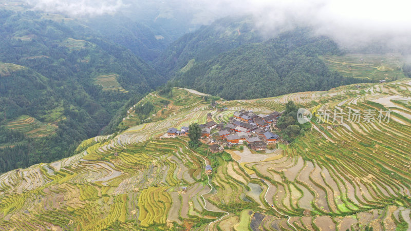 黔东南梯田航拍贵州风光加榜梯田原生态地