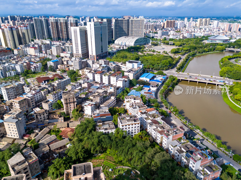 广西玉林城市风光航拍图