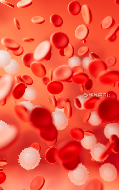 微观血液细胞3D渲染