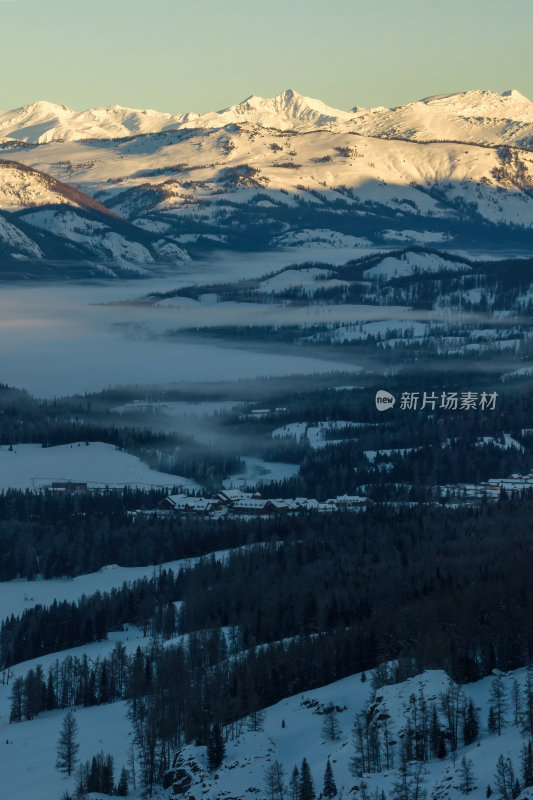 新疆北疆阿勒泰喀纳斯冬季雪景童话世界航拍