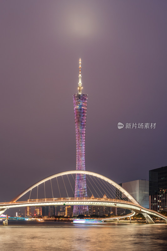 广州海心桥夜景灯光