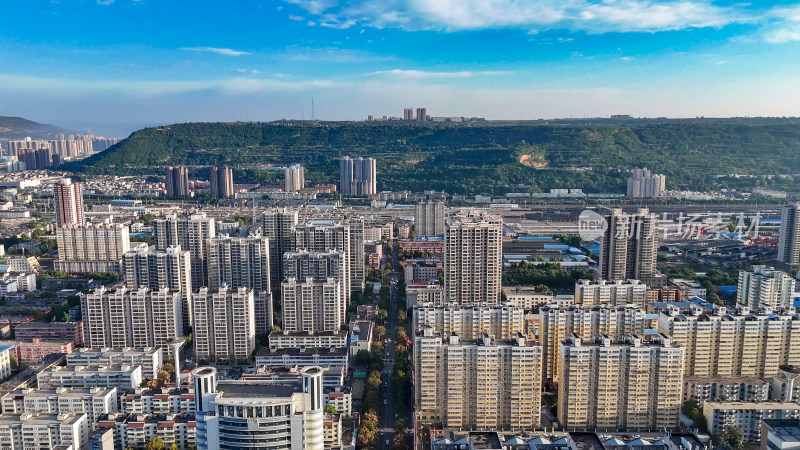 陕西宝鸡城市建设航拍图