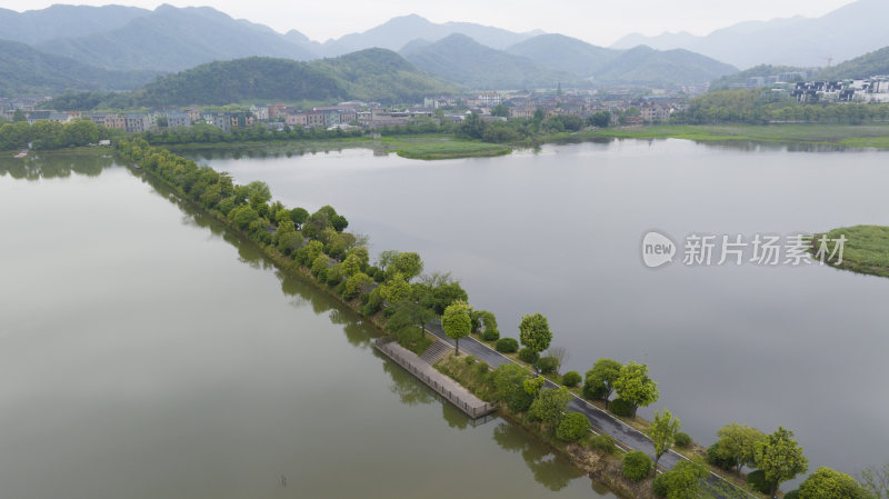 浙江省杭州市萧山区仙女湖景区航拍