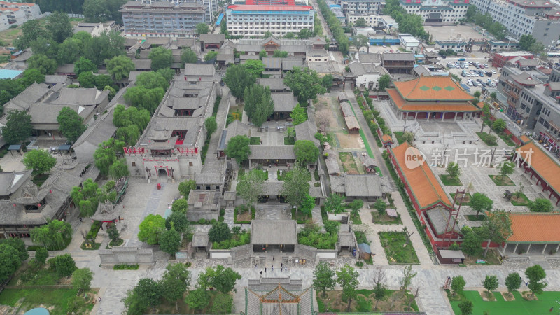 航拍山东菏泽水浒好汉城4a景区