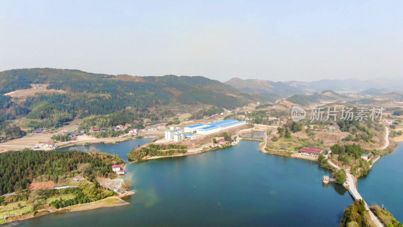 航拍大自然山川森林湖泊河流