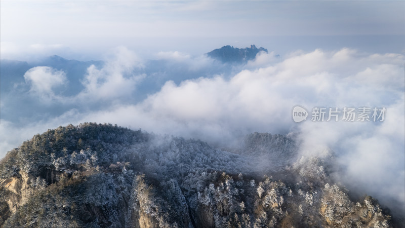 太行山余脉白云山冬季雪景冰挂雾凇实拍