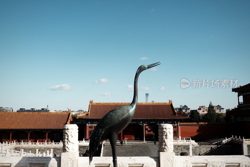 故宫铜鹤与古建筑