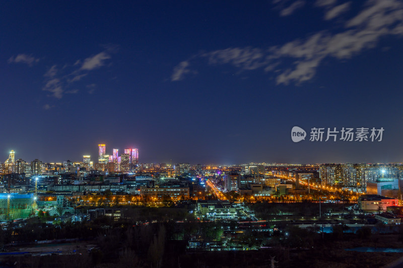 北京望京CBD城市灯光夜景