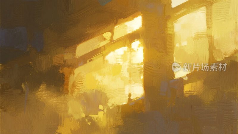 室内暖光抽象艺术绘画
