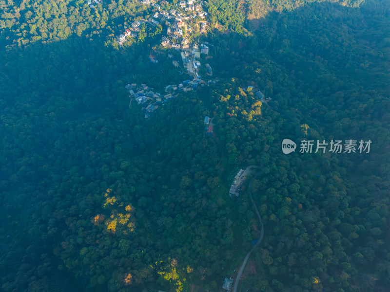 航拍山区乡村田园风光