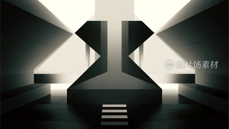 现代抽象几何建筑空间场景