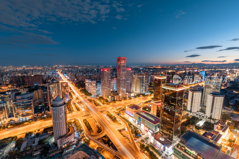 北京夜景 国贸cbd 城市天际线