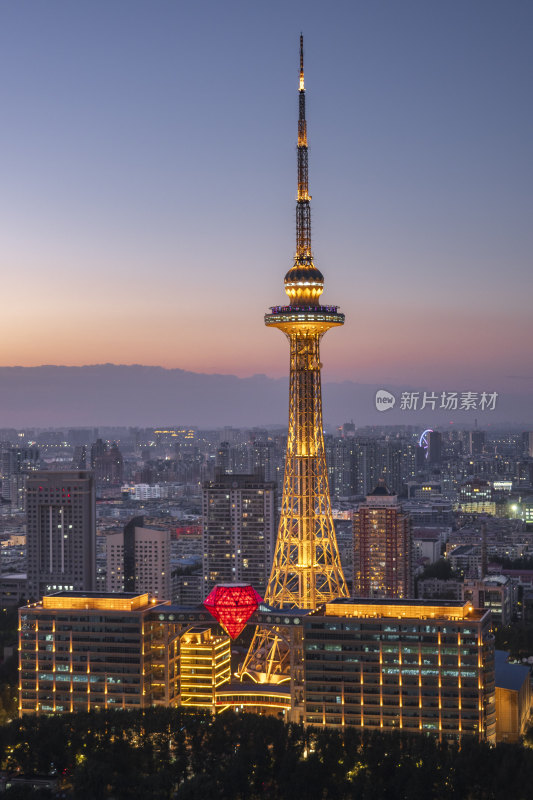 哈尔滨夜景地标性建筑龙塔