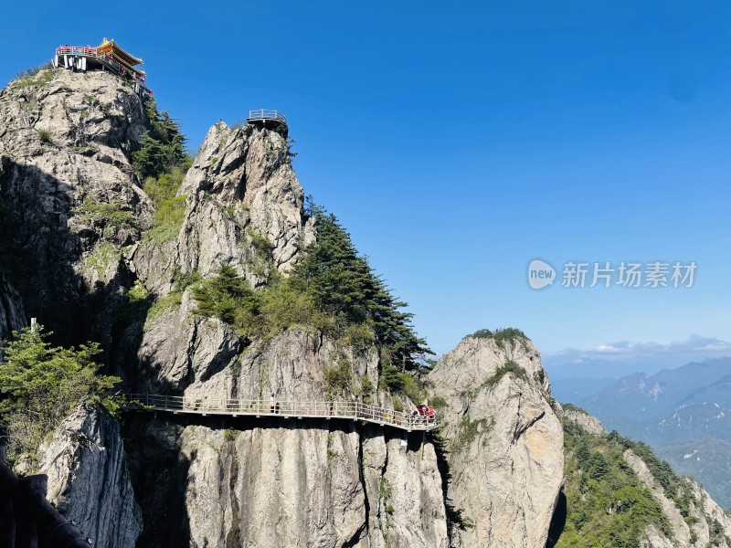 老君山 山峰 栈道 悬崖