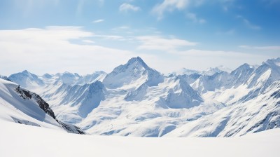 冬季唯美雪景雪山海报背景配图高清摄影图