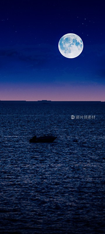 海上月夜景象