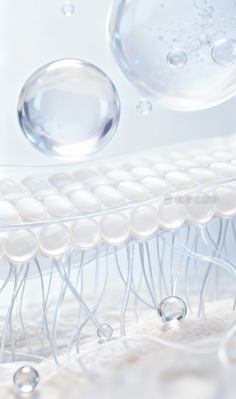 微观细胞与气泡3D效果图