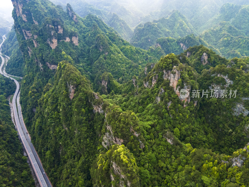 湖南张家界武陵源5a景区航拍