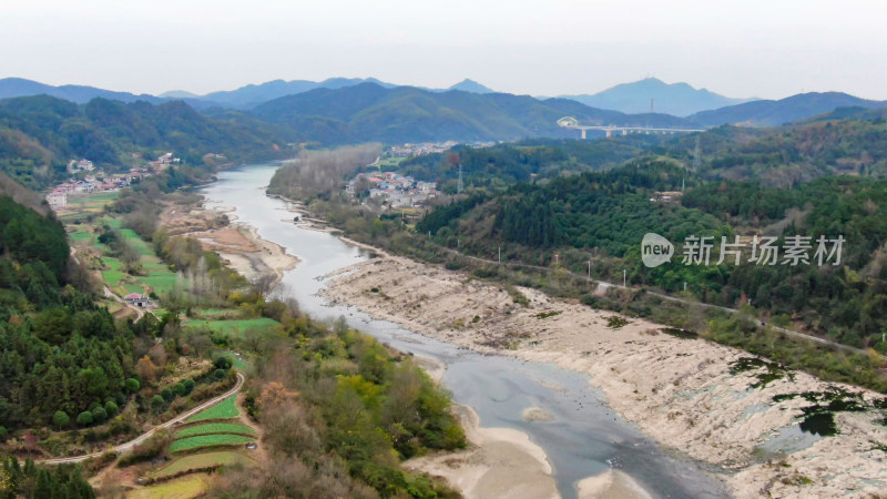 航拍大自然山川森林湖泊河流