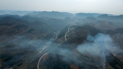 湘西吉首大山晨雾航拍