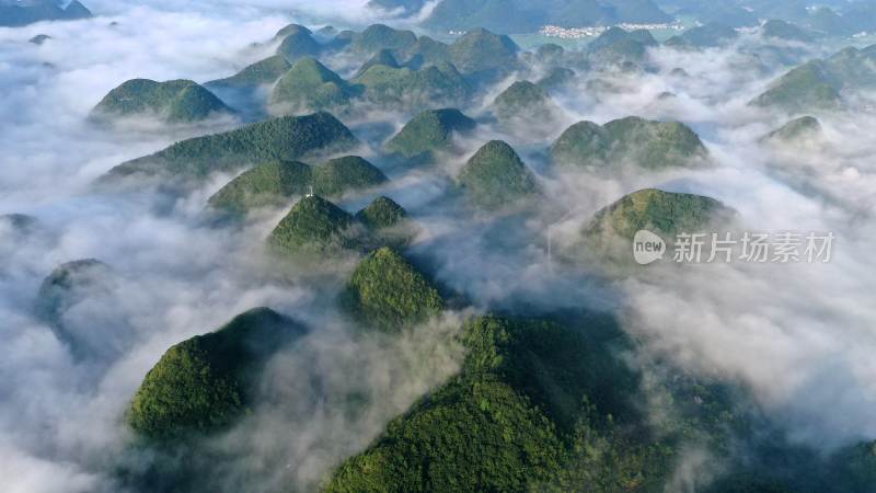 唯美山川意境连绵山脉 山峦叠嶂云雾缭绕