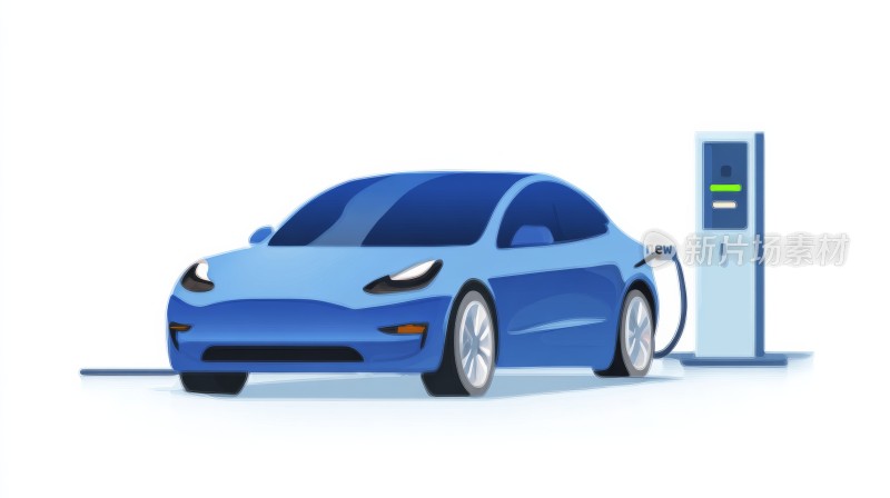 新能源汽车充电桩插画