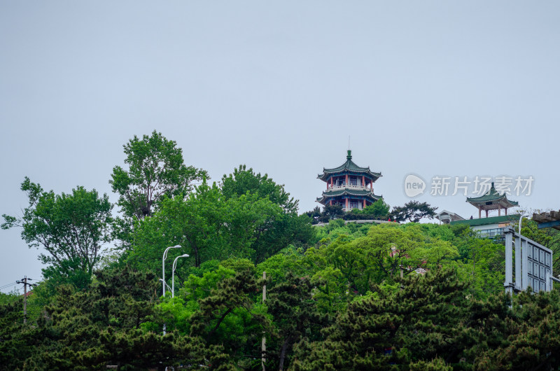 青岛汇泉湾畔的小鱼山