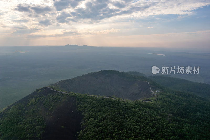 黑龙江黑河市五大连池火山群全景航拍