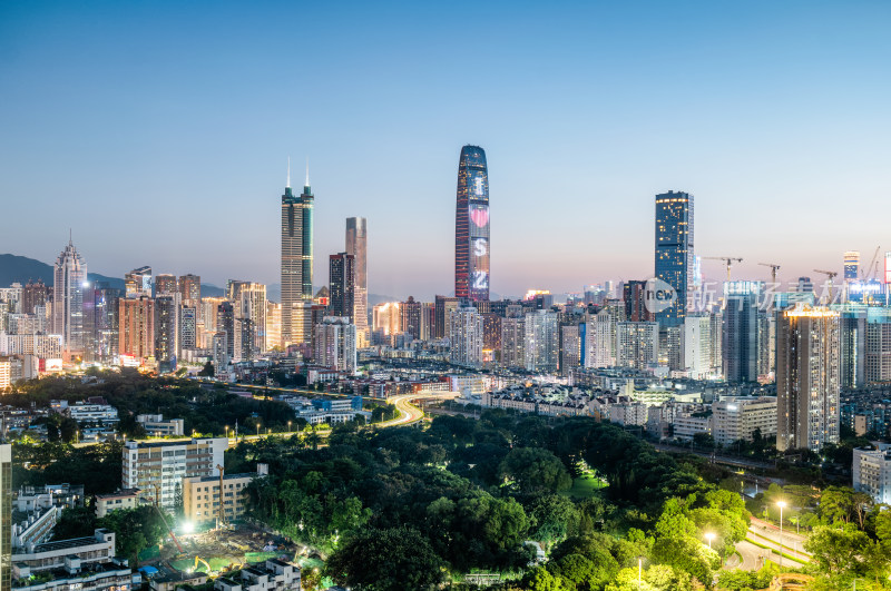 深圳城市风光夜景全景