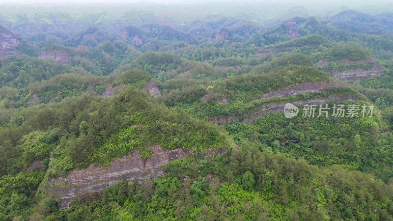 航拍湖南山川丘陵风光