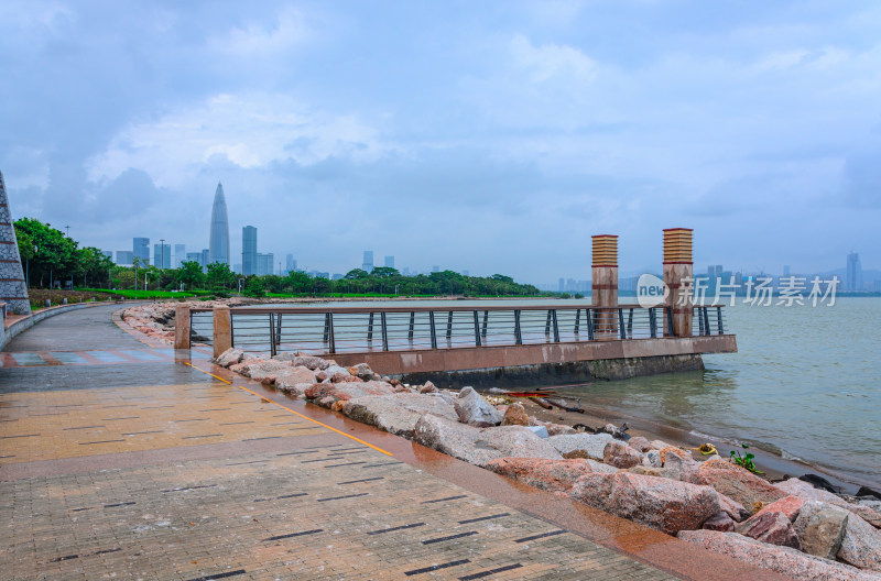 深圳湾公园滨海休闲步道与海景风光
