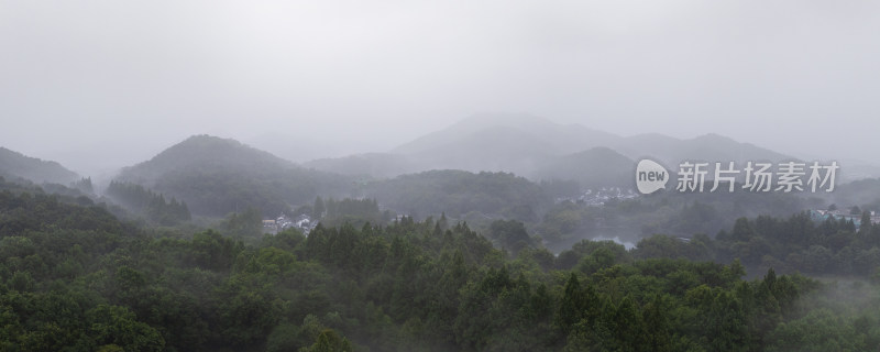 杭州西湖风光浴鹄湾景区云雾航拍